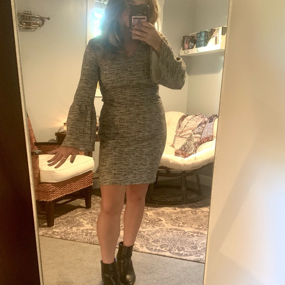 Banana Republic Bell Sleeve Tweed Dress